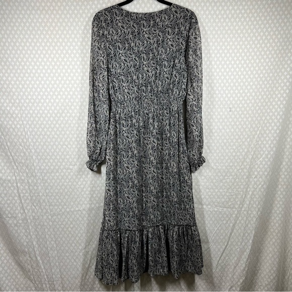 Sezane Black Cream Titiane Floral Paisley Ruffle Tiered Maxi Dress - Picture 8 of 8